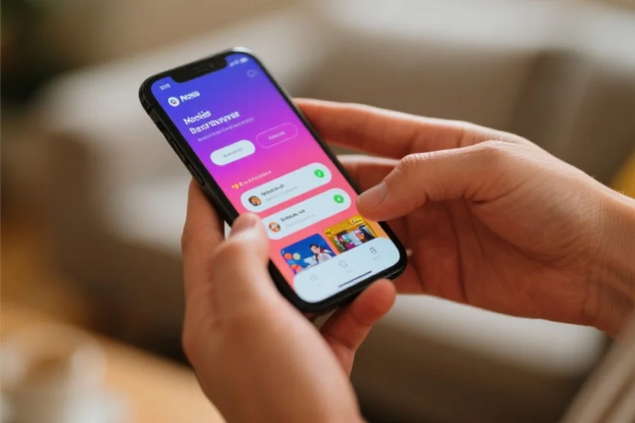 用户在手机上享受星欧娱乐APP的便捷体验